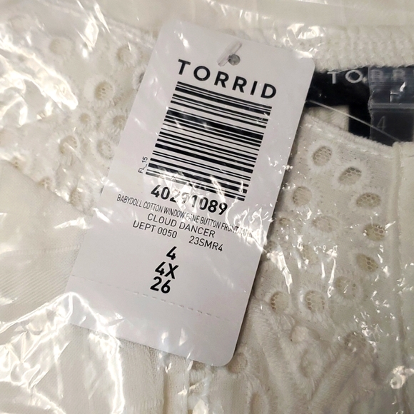 ❤️NWT VINTAGE TORRID BABYDOLL TANK - 100% COTTON - SWEETHEART NECK BUTTON CAMI - Picture 9 of 14